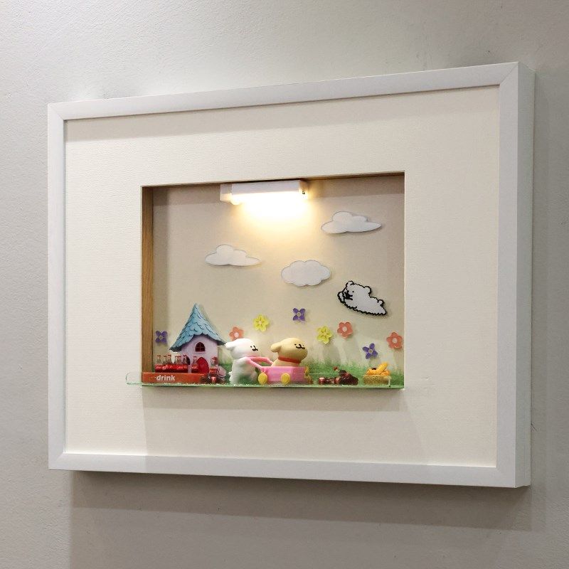 优选线条小狗电表箱盒装饰画2025新款卡通磁吸配电箱遮挡开关遮丑,家居饰品,现代装饰画,淘宝优惠券,粉丝福利购,淘宝优惠卷