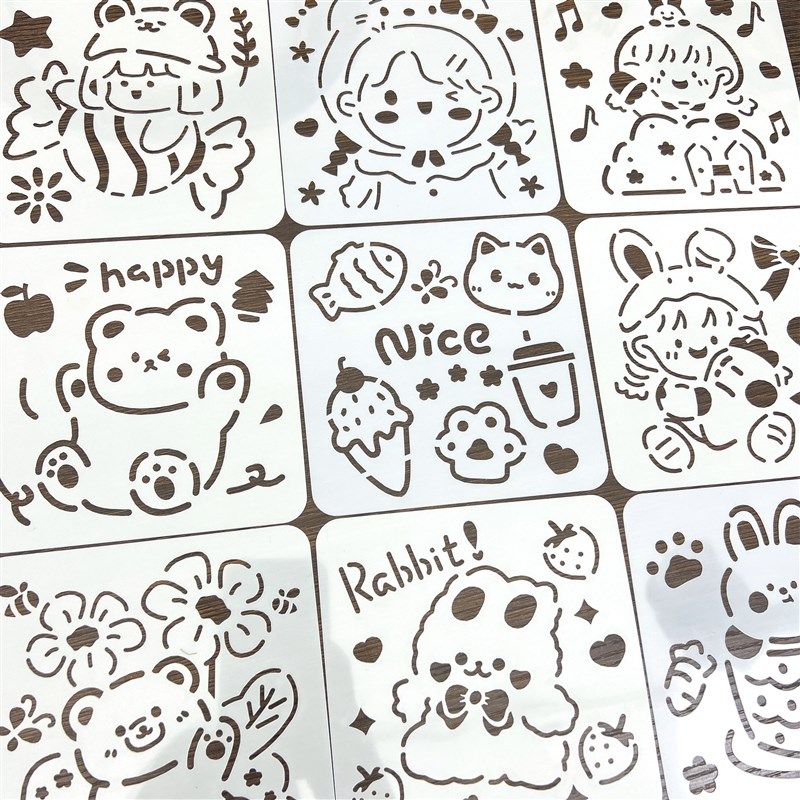 优选可爱卡通镂空模板小学生DIY手抄报绘画装饰手账装饰画画模版,文具电教/文化用品/商务用品,各类尺/三角板/量角器,淘宝优惠券,粉丝福利购,淘宝优惠卷