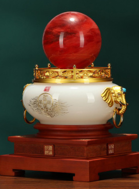 优选招财琉璃聚宝盆摆件聚财客厅办公室装饰品公司店铺开业礼品水
