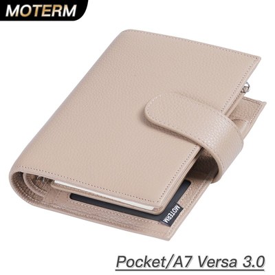 优选Moterm Versa Pocket A7 定活两用手帐 荔枝纹头层牛皮本中本