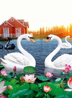 优选大型仿真天鹅摆件户外婚庆道具玻璃钢鸟雕塑水池塘花园林庭院