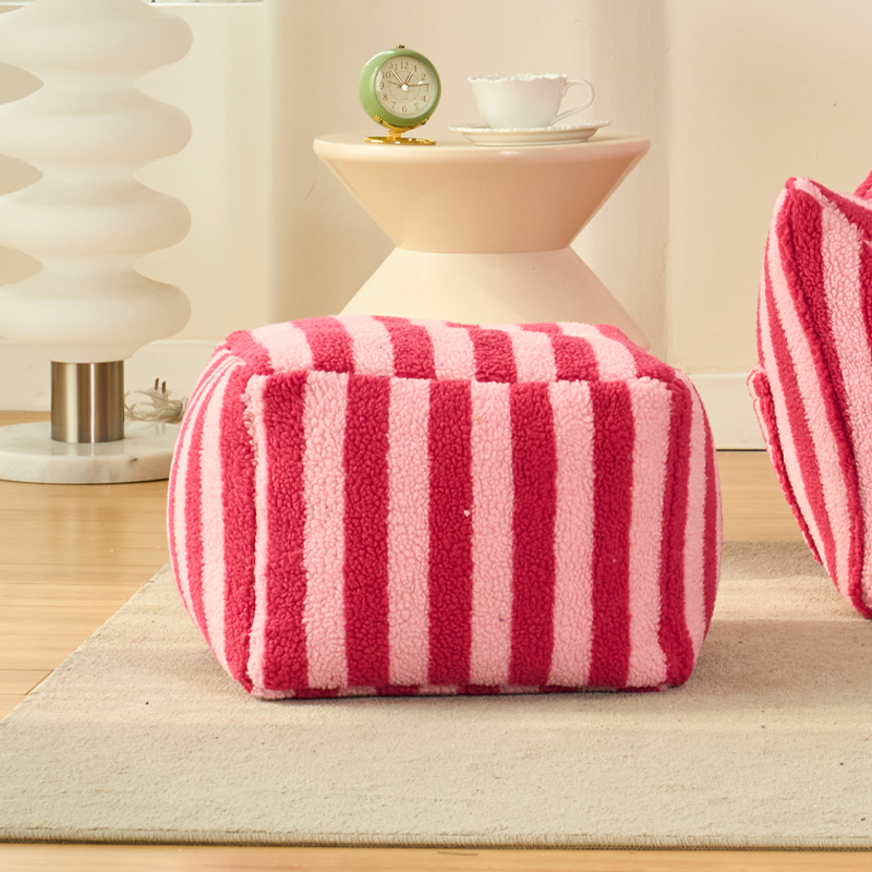 优选懒人沙发脚踏搁脚凳小方凳儿童沙发泰迪绒可爱小凳子茶几凳换