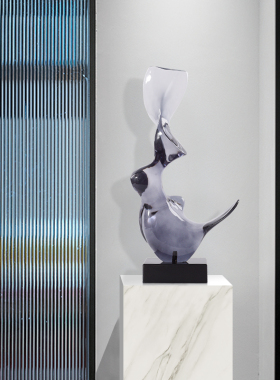 优选现代创意透明艺术雕塑售楼处酒店样板房客厅家居抽象软装饰品