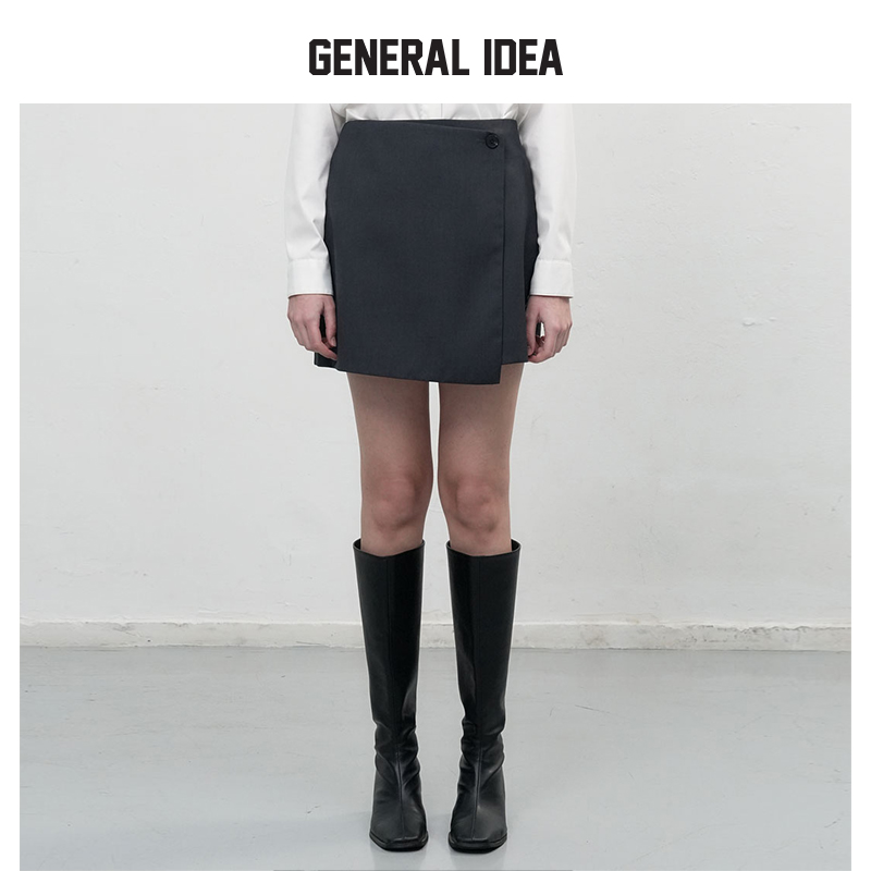 GENERAL IDEA BY BUMSUK几何美学高支侧扣修身西装短裙半身裙女