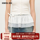 GENERAL IDEA BUMSUK双层荷叶边绑带下摆围裙叠穿屁帘半身裙