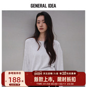 GENERAL 温柔风上衣女 BUMSUK系带宽松廓船领柔感T恤长袖 IDEA