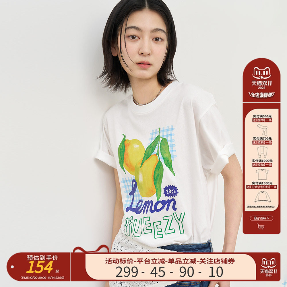 GENERAL IDEA BY BUMSUK油画清爽水果oversize短袖T恤
