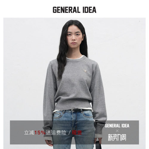 GENERAL IDEA BY BUMSUK 韩国正品 圆领套头毛衣微束腰显瘦针织衫