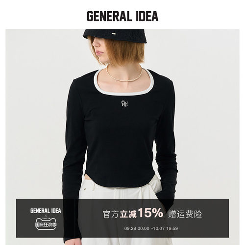 GENERAL IDEA BY BUMSUK 韩国正品 正肩长袖T恤打底衫上衣女士