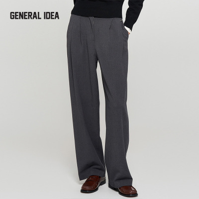 GENERAL IDEA BY BUMSUK高知老钱风裁切垂感西装长裤简约纯色直筒