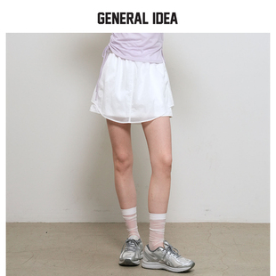 GENERAL IDEA BY BUMSUK女士柔美雪纺A字层叠半身裙休闲时尚短裙