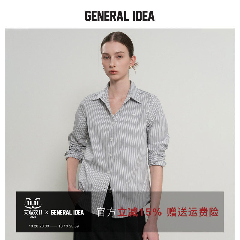 GENERAL IDEA BY BUMSUK韩国正品 设计感休闲衬衫女盐系通勤衬衣