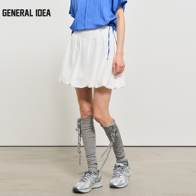 GENERAL IDEA BY BUMSUK秋款泡泡纱云朵迷你短裙蓬蓬花苞半身裙女