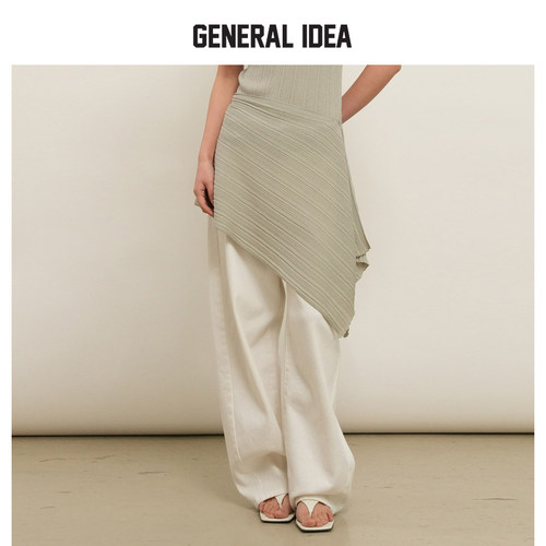 GENERAL IDEA BY BUMSUK女士褶皱针织裹身裙半身裙时尚百搭短裙