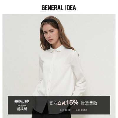 GENERAL IDEA BY BUMSUK 韩国正品 蕾丝抗皱质感衬衫长袖女韩版