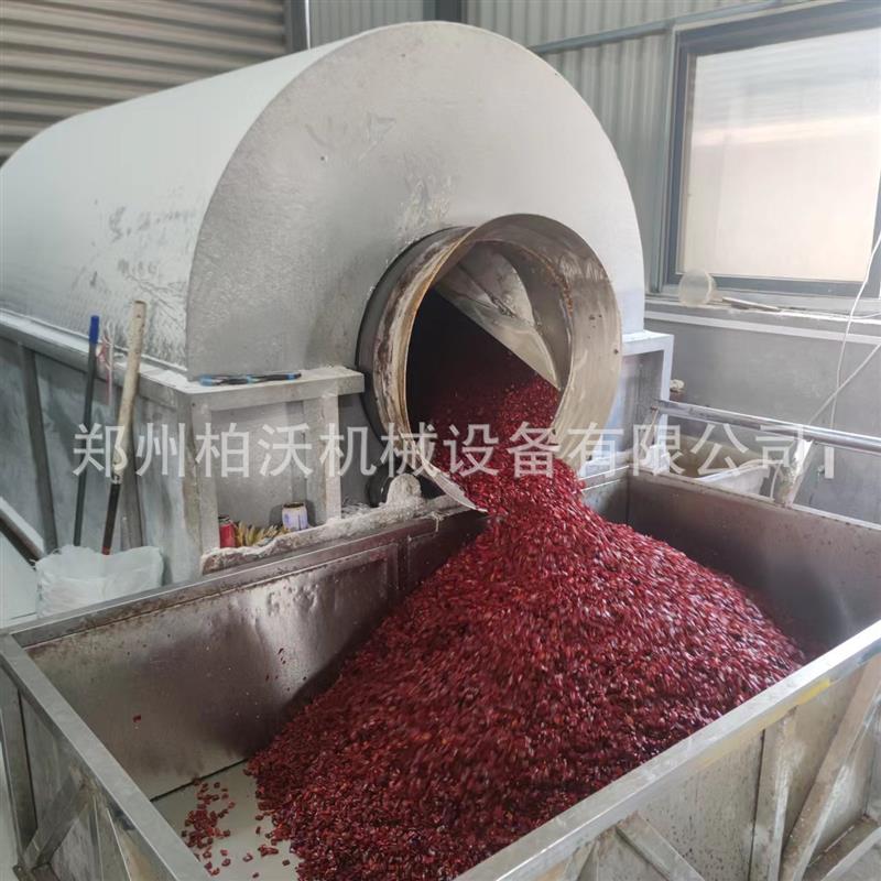 厂家直销辣椒炒制设备 全自动不锈钢滚筒炒锅 电加热干辣椒炒货机