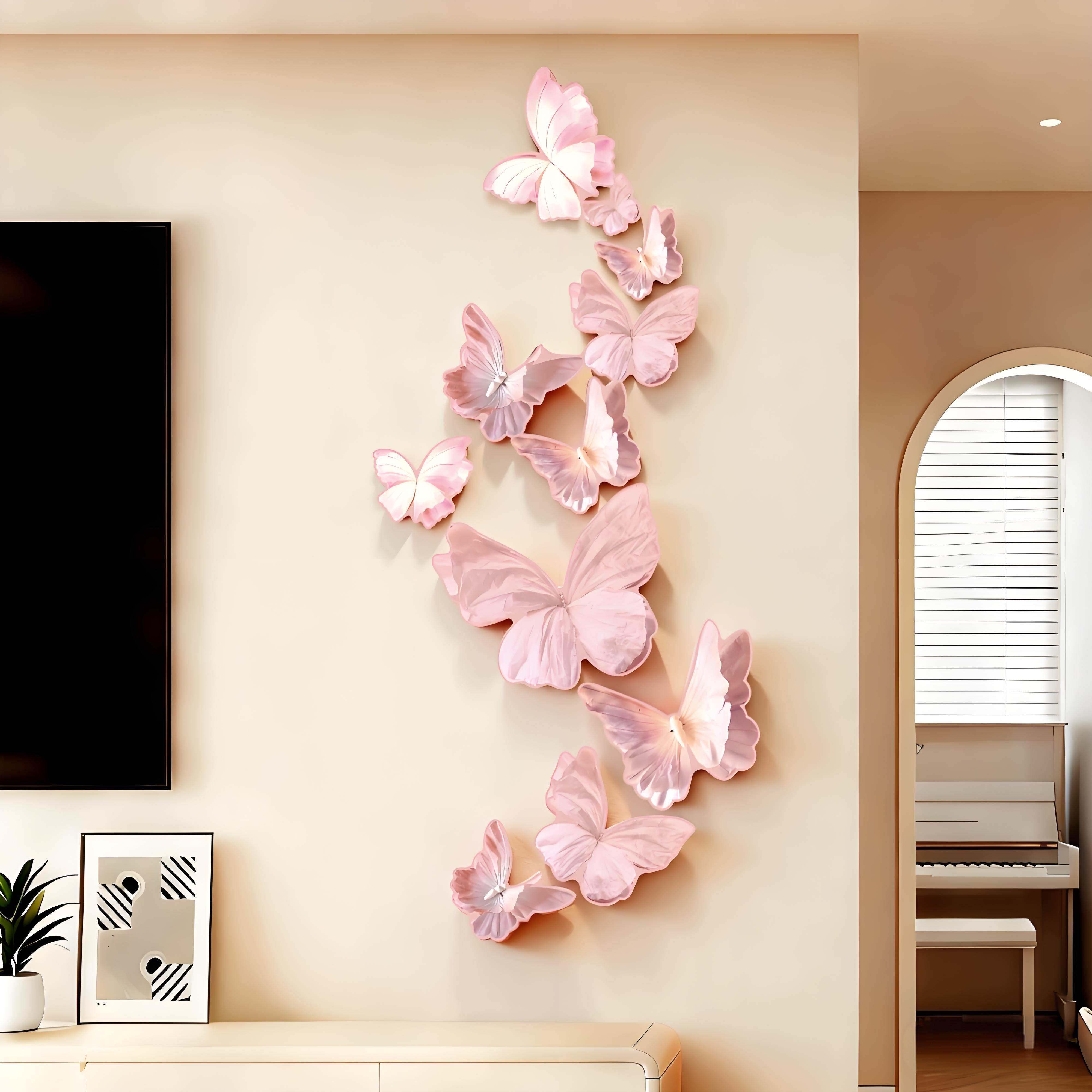 奶油风电视机背景适合大白墙的装饰画自粘贴2025新款挂件客厅改造