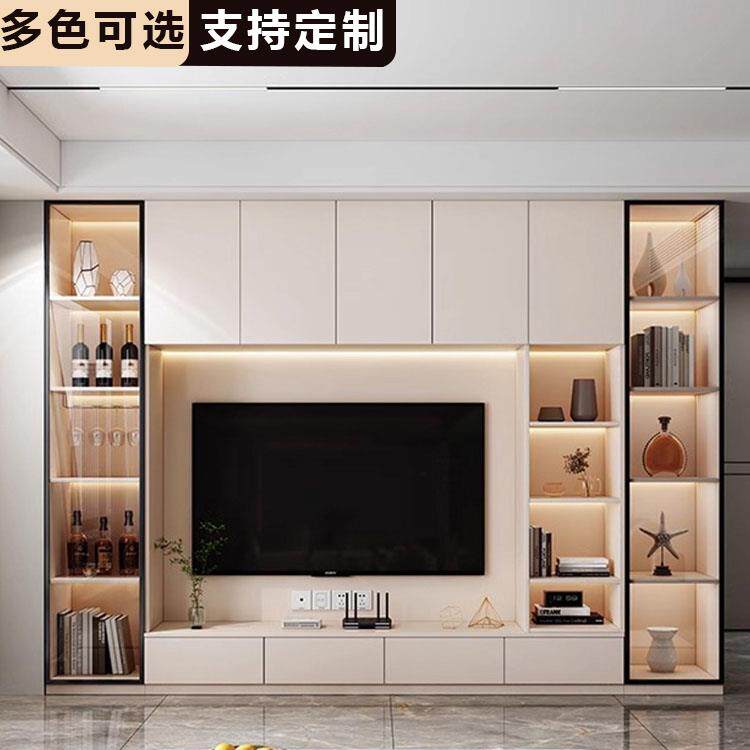 定制实木电视柜客厅家用收纳柜一体组合落地电视机柜2026新款