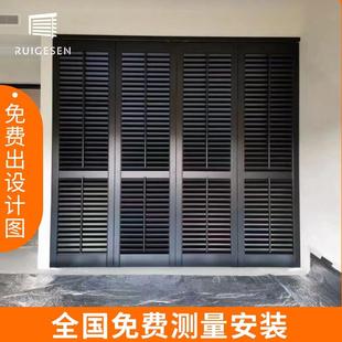 实木百叶门折叠门房间隔断门推拉门衣帽间移门卧室柜门透气窗定制