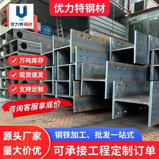 建筑梁柱钢结构钢轨加工工角槽激光开孔折弯加工H型材槽钢可定制