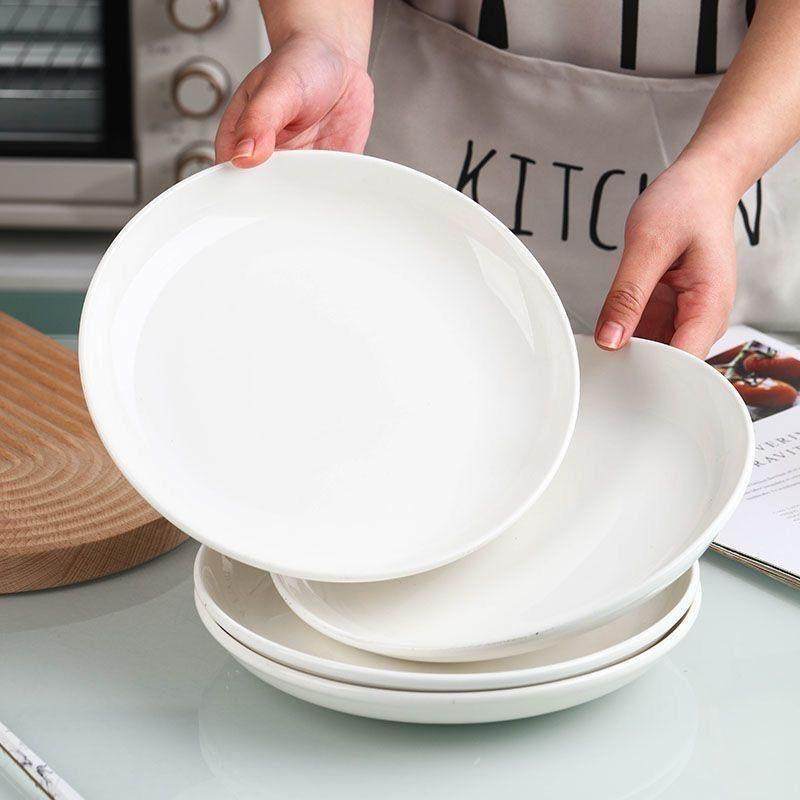 4个10英寸纯白大号圆盘家用菜盘 陶瓷餐具套装创意鱼头小龙虾盘子,餐饮具,盘,淘宝优惠券,粉丝福利购,淘宝优惠卷