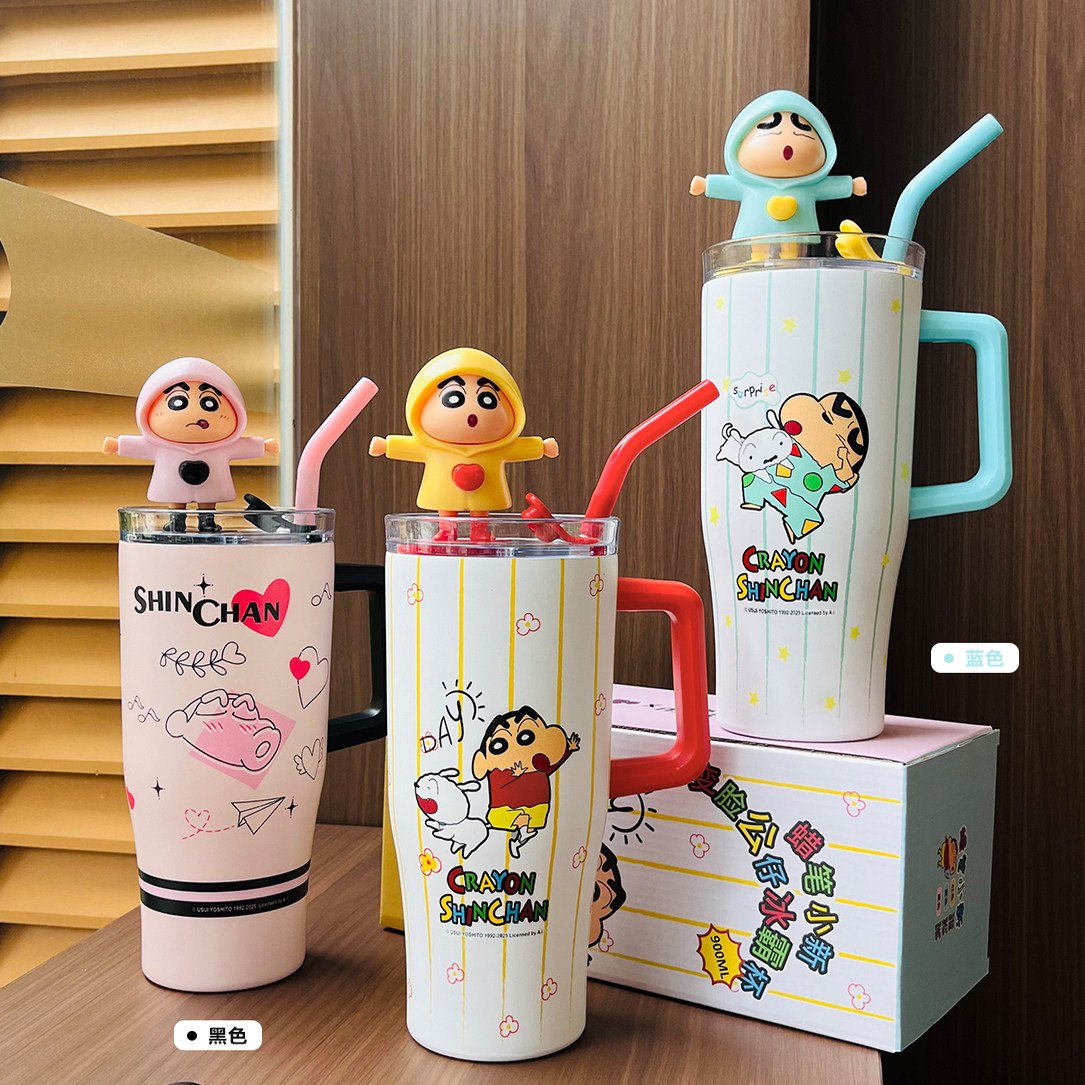 蜡笔小新卡通女生保温杯正品家用水杯高颜值大容量杯子吸管冰霸杯,餐饮具,保冷/保温杯,淘宝优惠券,粉丝福利购,淘宝优惠卷