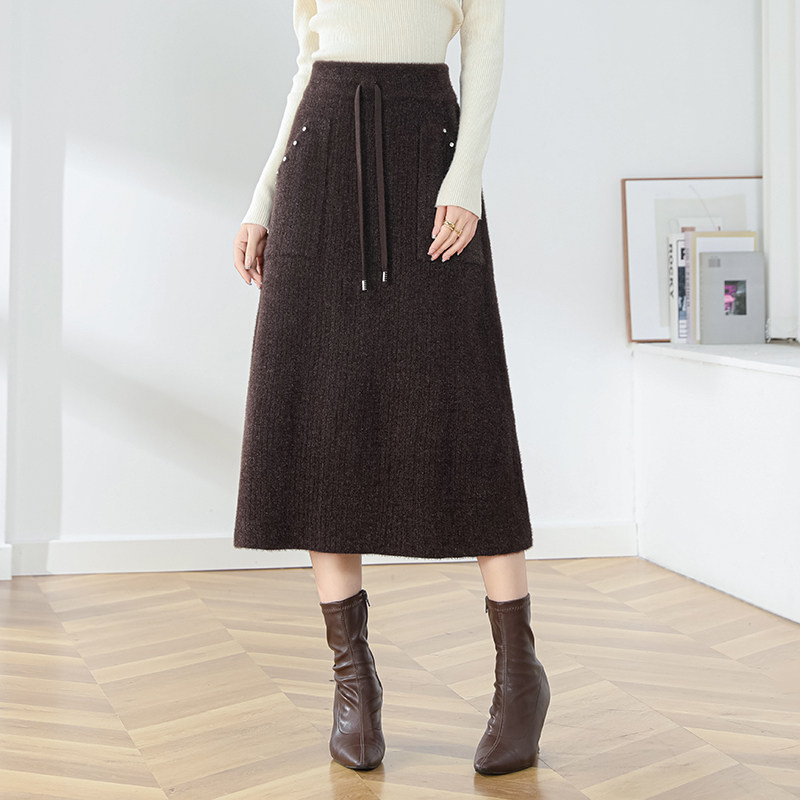 高腰瑞丽风通勤半身裙毛呢裙子秋冬复古过膝冬季宽松秋季A字裙,女装/女士精品,半身裙,淘宝优惠券,粉丝福利购,淘宝优惠卷