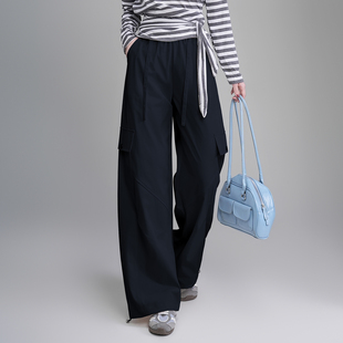 束脚工装 潮流宽松春秋百搭阔腿长裤 裤 休闲裤 子 女2026流行新款 春季