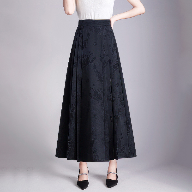 新中式女半身裙国风百褶马面裙长裙2025秋冬新款显瘦高腰汉服裙