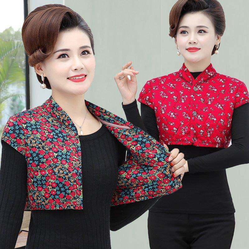 妈妈护肩护颈保暖半身保暖衣高领睡觉坎肩护肩防寒女士月子护颈椎