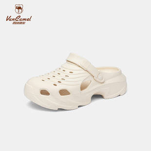 男款 透气镂空两穿开车凉拖鞋 西域骆驼洞洞鞋 夏季 男士 踩屎感沙滩鞋