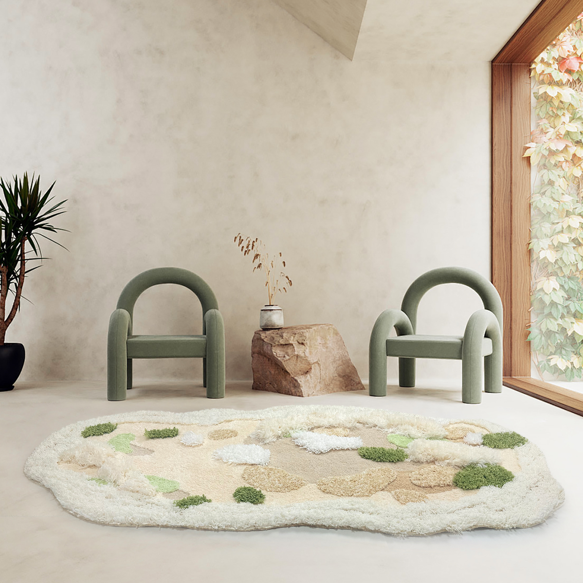 客厅沙发异形创意加厚奶油风地毯