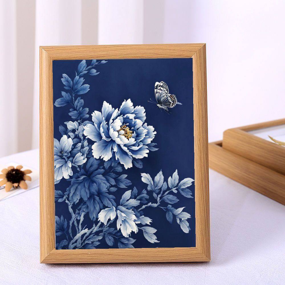 非遗传统文化蜡染风格图简约纸家居装饰相框玄关客厅摆台摆件画