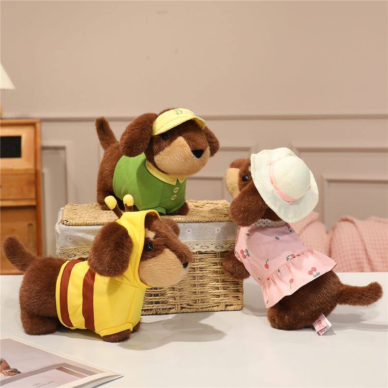 可爱腊肠狗穿衣服公仔毛绒玩具小狗玩偶儿童睡觉抱枕布娃娃送女生