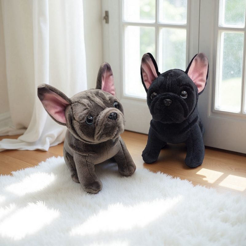 可爱真斗牛犬狗毛绒玩具儿