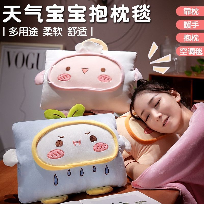 超萌表情抱枕毛绒玩具天气