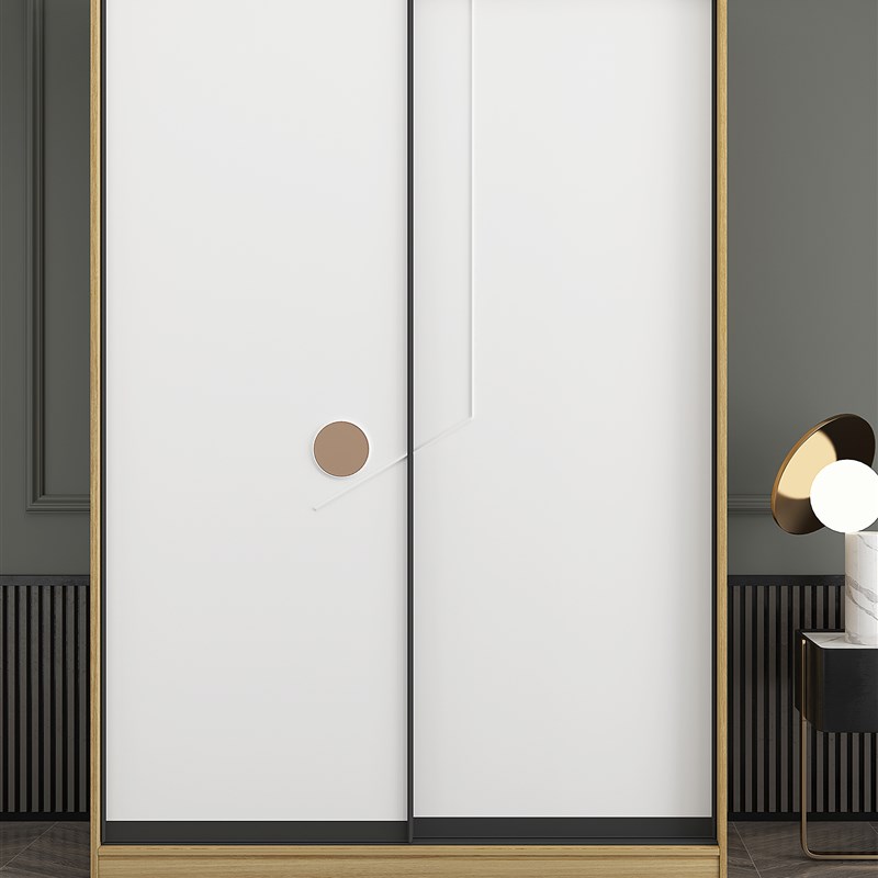 实木衣柜家用卧室推拉门现代简约无漆防水多层生态板加高含顶柜