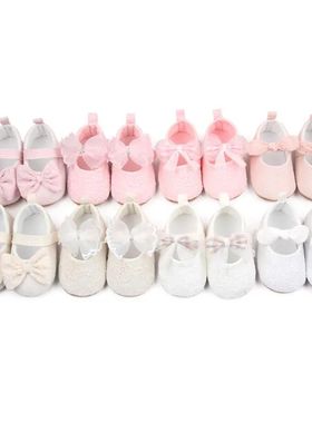 0-18months Baby Girls Princess Shoes Soft Bow Flower Non-Sli