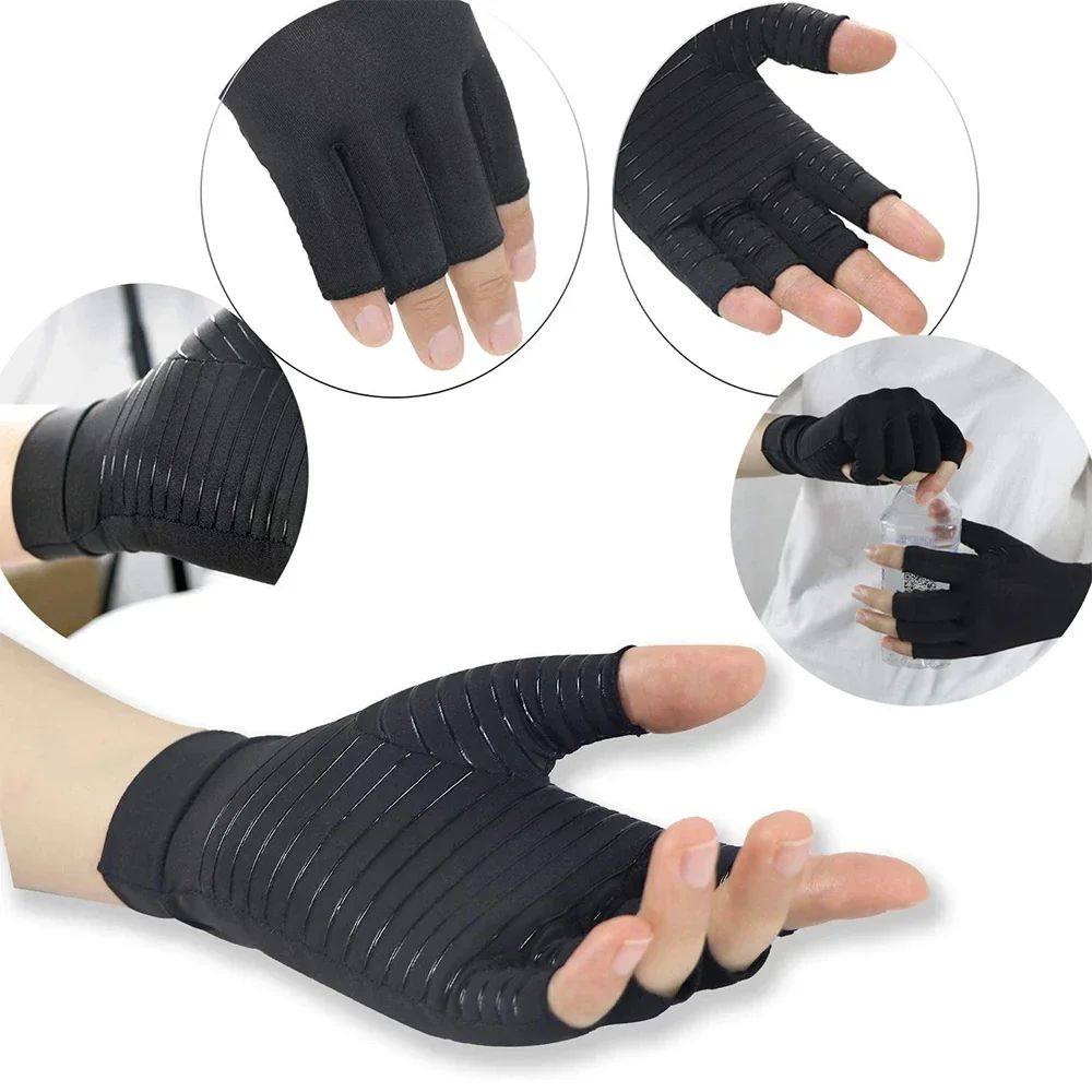 1Pair Copper Arthritis Compression Gloves,Relieve Hand Pain