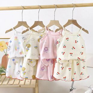 Baby Clothes Sets Summer Toddler Girl Strap Suits Cotton Pri