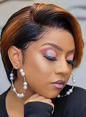 HAIRJOY Synthetic Hair Short Straight Wig for African Americ