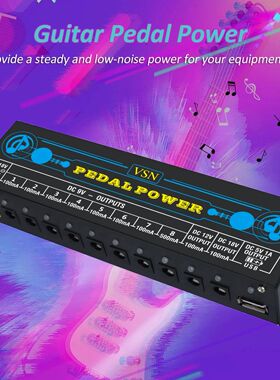 VSN Guitar Pedal Power Supply 10 Isolated DC Output 9V 12V 1