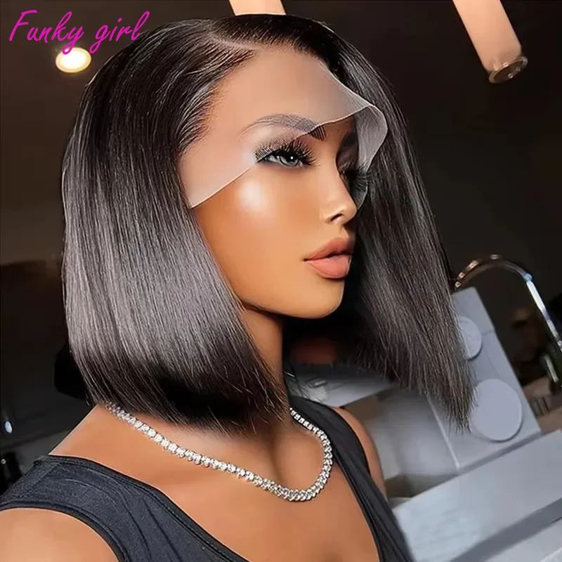 Clearance Sale Human Hair Bob Wig 13x4 Straight Lace Frontal