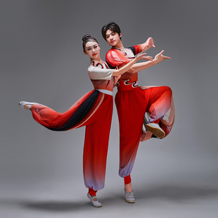 保卫黄河舞台现代舞男船夫舞蹈剧服学生毕业舞蹈农民演出表演服女