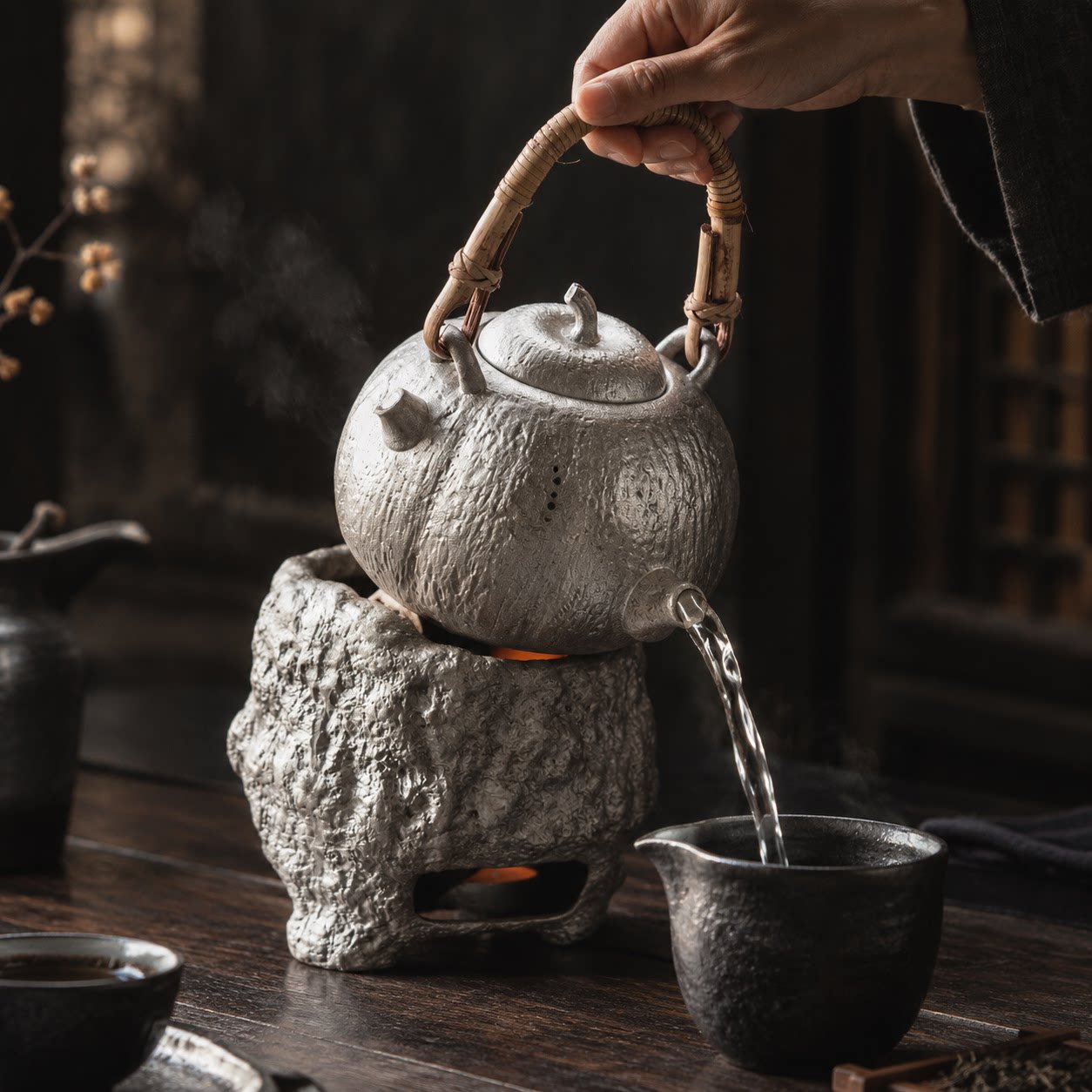 文创鎏银南瓜提梁煮茶酒精炉