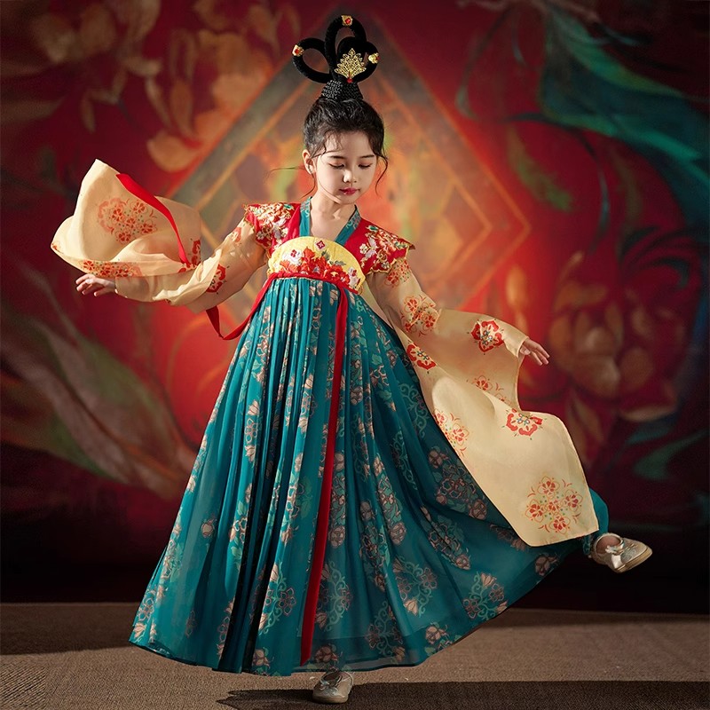 女童敦煌飞天汉服春秋新款小女孩