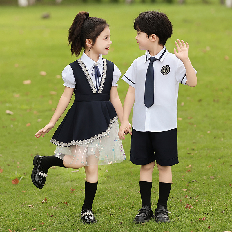 儿童合唱表演服女童合唱服拍照服