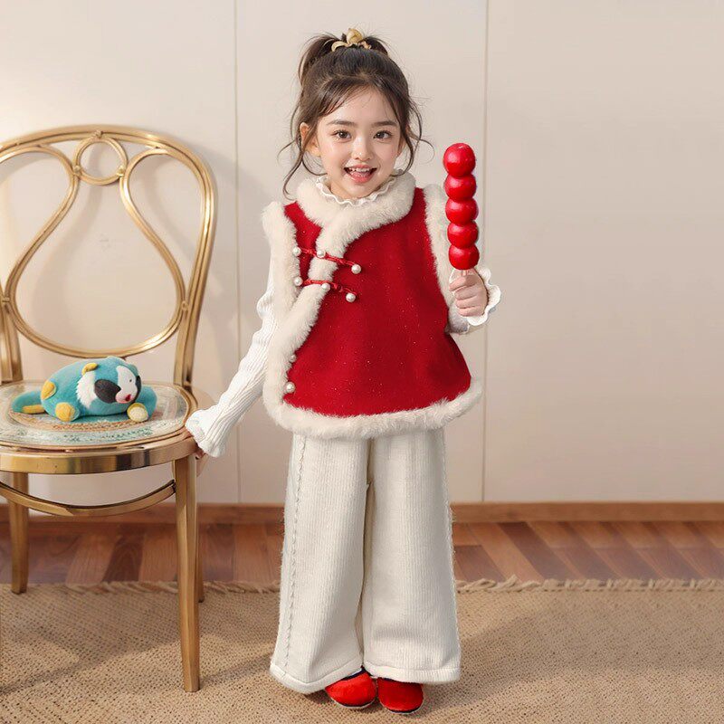 女童拜年服套装2025新款儿童新中式国风马甲女宝宝唐装新年装汉服,童装/婴儿装/亲子装,汉服,淘宝优惠券,粉丝福利购,淘宝优惠卷