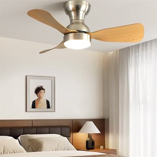 卧室风扇灯吸顶护眼静音简约书房餐厅家用小风扇吊灯中古风新中式