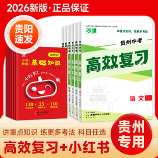 【贵州专用】2026新版万唯贵州中考高效复习语文数学英语物理化学历史地理生物初三毕业总复习初二生地会考资料万维中考真题模拟